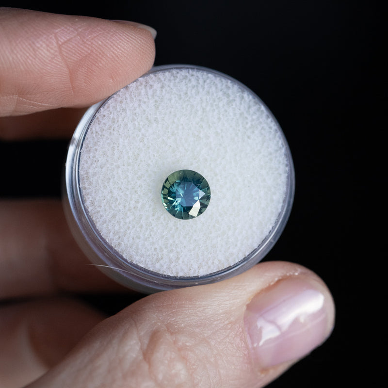 1.40CT ROUND MADAGASCAR SAPPHIRE, SILKY TEAL, 6.53X4.47MM