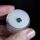 1.40CT ROUND MADAGASCAR SAPPHIRE, SILKY TEAL, 6.53X4.47MM