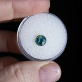 1.40CT ROUND MADAGASCAR SAPPHIRE, SILKY TEAL, 6.53X4.47MM