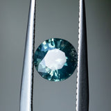 1.40CT ROUND MADAGASCAR SAPPHIRE, SILKY TEAL, 6.53X4.47MM