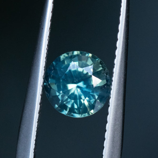 1.40CT ROUND MADAGASCAR SAPPHIRE, SILKY TEAL, 6.53X4.47MM