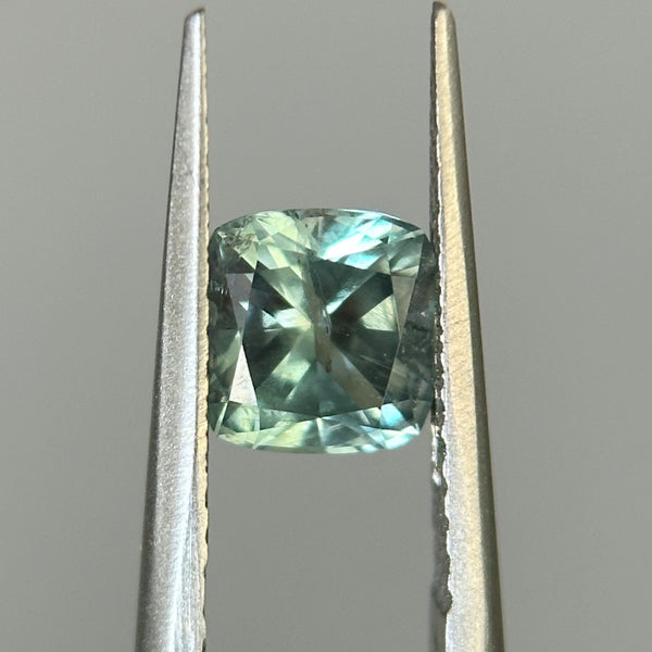 0.99CT CUSHION MONTANA SAPPHIRE, LIGHT TEAL, 6MM, UNTREATED, EARLY ACCESS