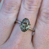 2.21CT MOVAL MONTANA SAPPHIRE, OLIVE GREEN AND GOLD, UNTREATED, 10.70X6.58X3.98MM, EARLY ACCESS