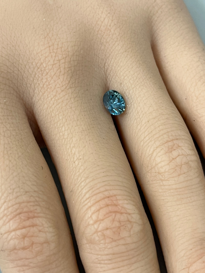 1.14CT OVAL PRECISION CUT MONTANA SAPPHIRE, TEAL BLUE GREEN, 6.6X5.3MM