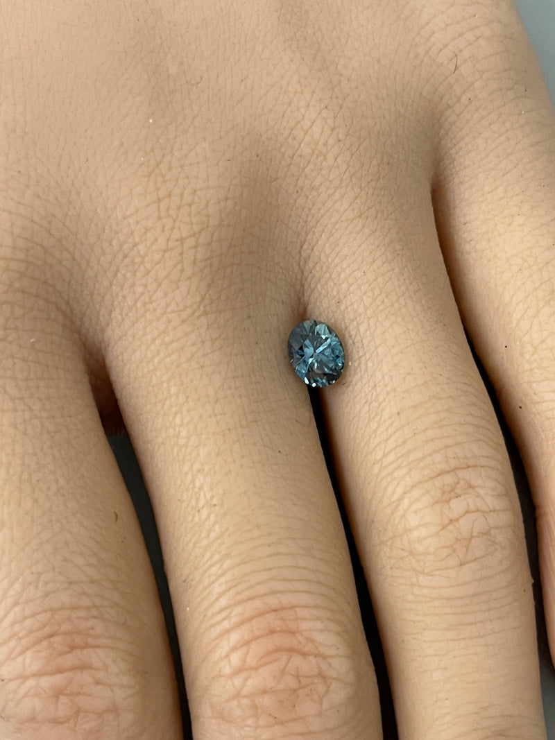 1.14CT OVAL PRECISION CUT MONTANA SAPPHIRE, TEAL BLUE GREEN, 6.6X5.3MM