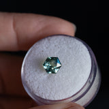 1.51CT GEOMETRIC MADAGASCAR SAPPHIRE, MEDIUM TO LIGHT PARTI TEAL, 7.30X6.42X4.13MM