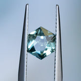 1.51CT GEOMETRIC MADAGASCAR SAPPHIRE, MEDIUM TO LIGHT PARTI TEAL, 7.30X6.42X4.13MM