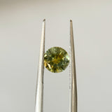 0.89CT ROUND MONTANA SAPPHIRE, PARTI YELLOW BLUE GREEN, 5.6X3.7MM, EARLY ACCESS