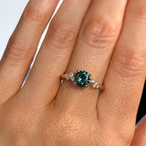 1.35ct Round Blue and Montana Sapphire and Diamond Starry Night Low Profile Solitaire in 14k Yellow Gold