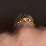 2.59ct Fantasy Cut Untreated Montana Sapphire Contemporary Bezel Set Ring in 18k Yellow