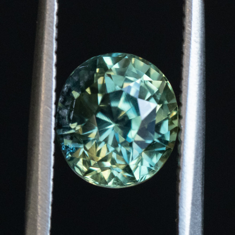 3.03CT OVAL MADAGASCAR SAPPHIRE, PARTI TEAL GREEN YELLOW, 8.09X7.33X6.30MM, UNTREATED EARLY ACCESS