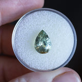 3.17CT MADAGASCAR PEAR SAPPHIRE, PARTI MINT GREEN YELLOW, 10.71X7.76X5.39MM EARLY ACCESS