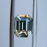 2.60CT EMERALD CUT MADAGASCAR SAPPHIRE, COLOR SHIFTING CHAMPAGNE TO MINT GREEN GREY, 8.22X6.57X4.83MM EARLY ACCESS