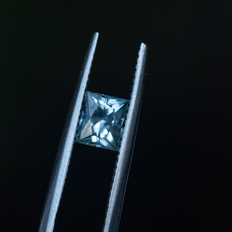 1.08CT PRINCESS CUT MONTANA SAPPHIRE, LIGHT BLUE, 5.57X4.66MM, UNTREATED EARLY ACCESS