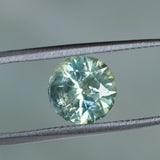 2.75CT ROUND PRECISION CUT MONTANA SAPPHIRE, PARTI TEAL GREEN YELLOW, UNTREATED, 8.5MM, EARLY ACCESS