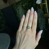 1.55ct Round Madagascar Light Green Sapphire Low Profile Scallop Cup Solitaire in 14k Yellow Gold