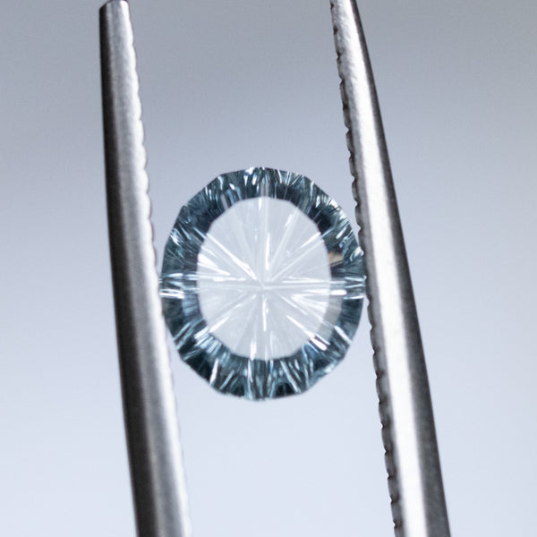 1.40CT OVAL FANTASY CUT MONTANA SAPPHIRE, ICY BLUE, 7.30X6.24MM, UNHEATED, EARLY ACCESS