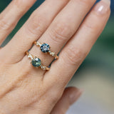 1.20ct Ocean Blue Round Montana Sapphire and Diamond Starry Night Low Profile Solitaire in 14k Yellow Gold