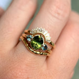 Antique Compass Set Sapphire Side Stones Low Profile - Setting