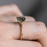 2.19ct Untreated Seafoam Oval Madagascar Sapphire Classic 4 Prong Solitaire in 14k Yellow Gold