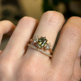 Antique Inspired Three Stone Diamond Band - Setting