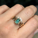 1.61ct Untreated Emerald Cut Green Sapphire Contemporary Bezel Set Ring in 18k Yellow Gold