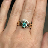 1.61ct Untreated Emerald Cut Green Sapphire Contemporary Bezel Set Ring in 18k Yellow Gold