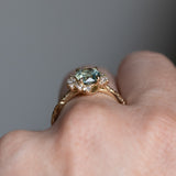 1.29ct Blue Montana Sapphire and Diamond Asymmetrical Cluster Ring in 14k Yellow Gold with Evergreen finish