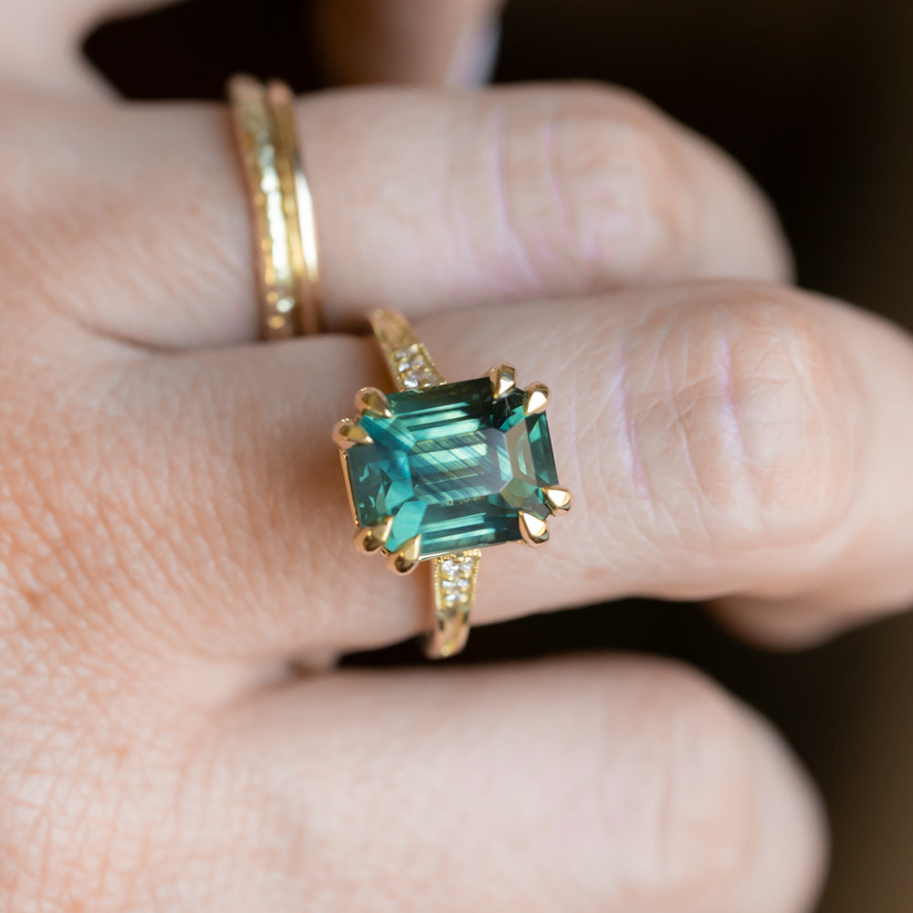 Emerald cut turquoise ring store