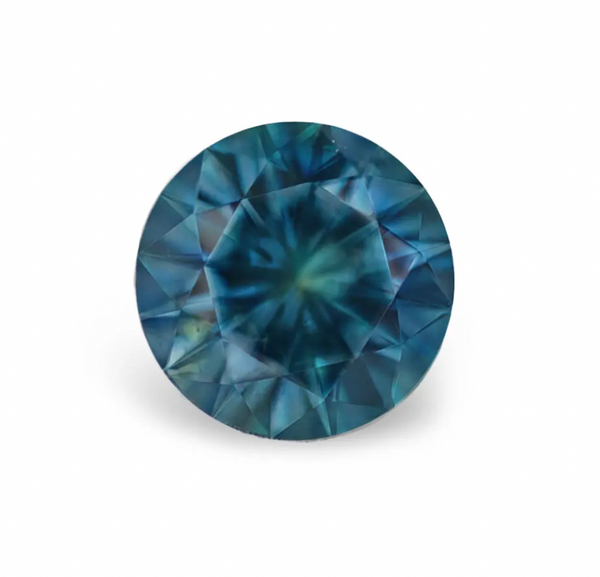 3.19CT PRECISION CUT ROUND BRILLIANT MONTANA SAPPHIRE, DEEP TEAL BLUE GREEN, 8.7MM