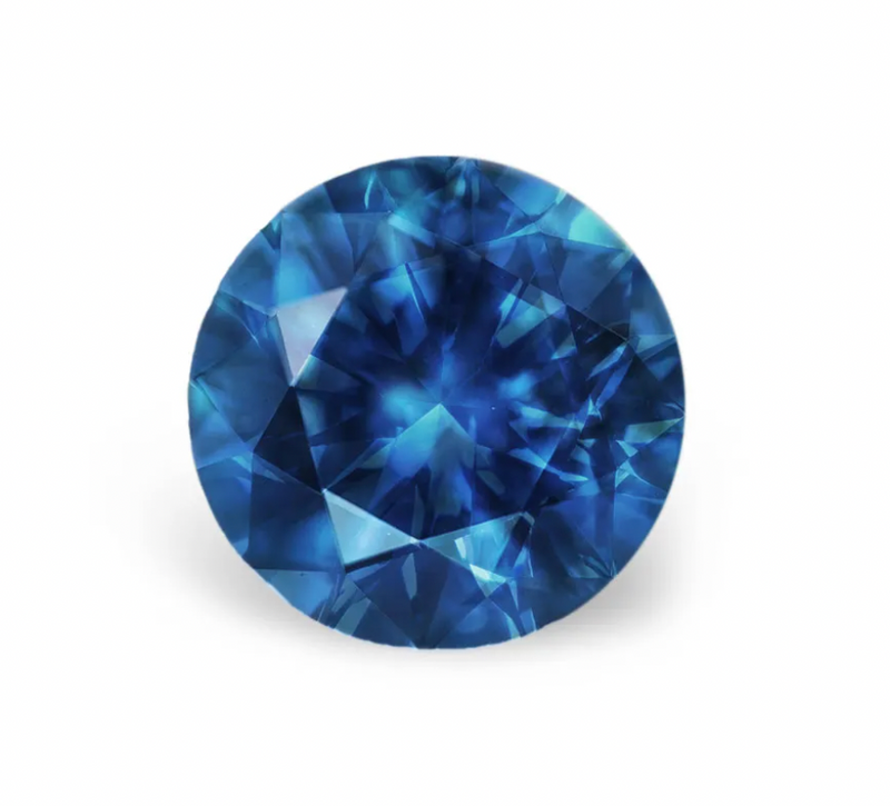 2.29CT PRECISION CUT ROUND BRILLIANT MONTANA SAPPHIRE, OCEAN BLUE, 7.8MM