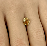 2.04CT PRECISION CUT OVAL BRILLIANT MONTANA SAPPHIRE, BICOLOR ORANGE YELLOW SUNRISE, 7.9x6.8MM