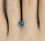 1.46CT OVAL PRECISION CUT MONTANA SAPPHIRE, MEDIUM TEAL BLUE GREEN, 7X6.1MM