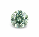 1.01CT PRECISION CUT ROUND BRILLIANT MONTANA SAPPHIRE, PASTEL GREEN AND WHITE, 5.8MM