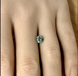 1.01CT PRECISION CUT ROUND BRILLIANT MONTANA SAPPHIRE, PASTEL GREEN AND WHITE, 5.8MM