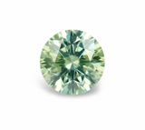 1.01CT PRECISION CUT ROUND BRILLIANT MONTANA SAPPHIRE, PASTEL GREEN AND WHITE, 5.8MM