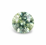 1.24CT PRECISION CUT ROUND BRILLIANT MONTANA SAPPHIRE, PARTI PASTEL GREEN AND YELLOW, 6.3MM