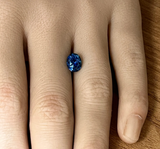 1.86CT PRECISION CUT OVAL BRILLIANT MONTANA SAPPHIRE, ROYAL BLUE TEAL, 7.8X6.2MM