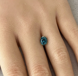 1.49CT OVAL PRECISION CUT MONTANA SAPPHIRE, TEAL BLUE GREEN, 7X5.9MM