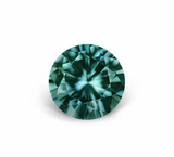 1.07CT PRECISION CUT ROUND BRILLIANT MONTANA SAPPHIRE, TEAL BLUE GREEN, 6MM