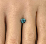 1.07CT PRECISION CUT ROUND BRILLIANT MONTANA SAPPHIRE, TEAL BLUE GREEN, 6MM