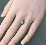 2.54CT ELONGATED CUSHION BRILLIANT PRECISION CUT MONTANA SAPPHIRE, AQUA TEAL BLUE, 8.5X7.2MM