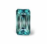 1.61CT ELONGATED "SCISSOR" PRECISION CUT MONTANA SAPPHIRE, PARTI DEEP TEAL BLUE AND GREEN, 8X4.8MM