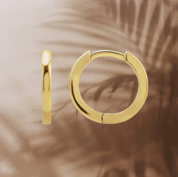 Classic Round Hoop Earrings in Solid Recycled Gold