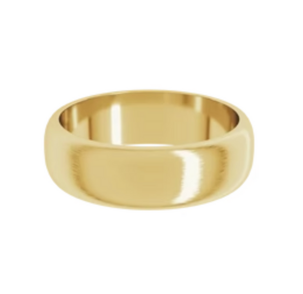 6mm Half Round Wedding Band
