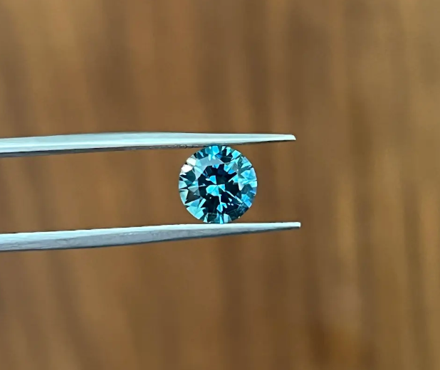 2.01CT ROUND PRECISION CUT MONTANA SAPPHIRE, TEAL, 7.4x5mm