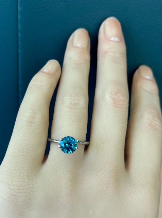 2.01CT ROUND PRECISION CUT MONTANA SAPPHIRE, TEAL, 7.4x5mm