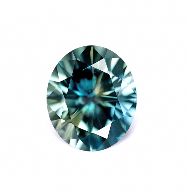 1.65CT OVAL PRECISION CUT MONTANA SAPPHIRE, BI-COLOR TEAL, 7.3X6.2MM