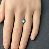 1.75CT PRECISION CUT PEAR BRILLIANT MONTANA SAPPHIRE, PARTI BLUE GREEN YELLOW, 8.5X6.5MM