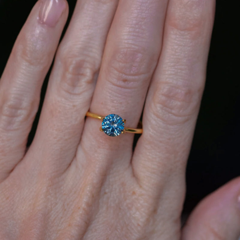 1.40CT ROUND PRECISION CUT MONTANA SAPPHIRE, MEDIUM OCEAN BLUE